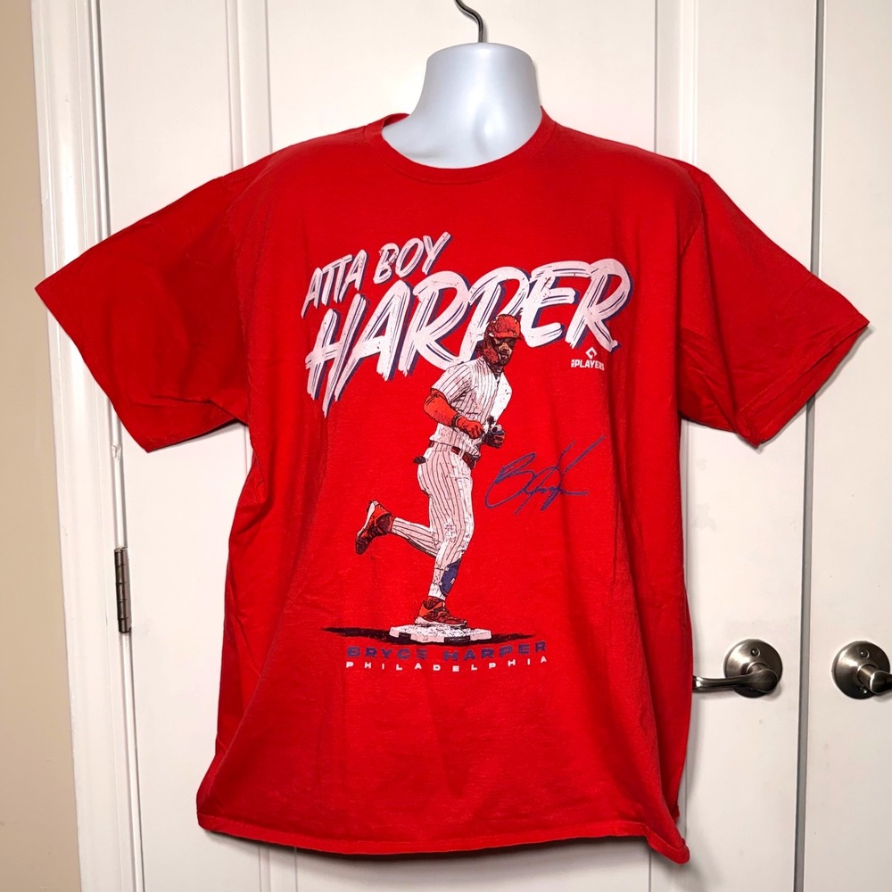 MLB Players Bryce Harper Philadelphia Phillies Atta Boy Harper Red T-Shirt XL